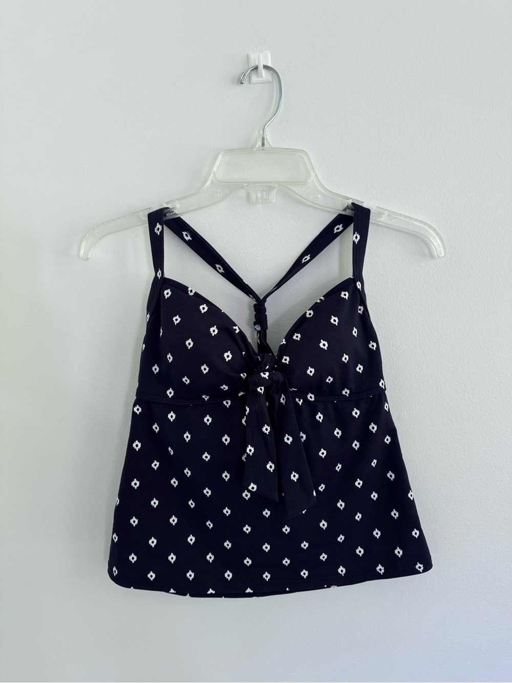 Lands' End Navy Tankini Top and Swim Skirt Set